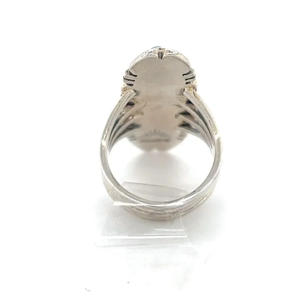Sterling Multicolor Mosaic Stones Ring‎